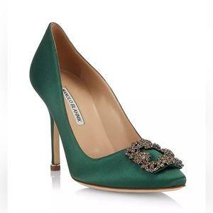 Manolo Blahnik Emerald Green 105 Hangisi size 39.5 Brand New